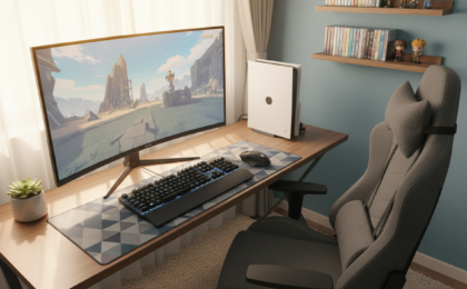 small apartment gaming setup