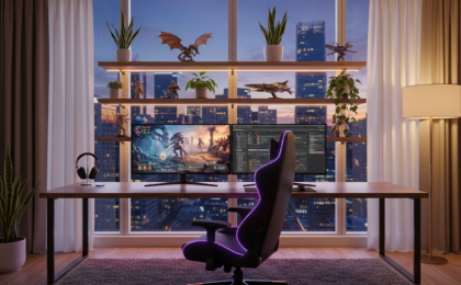 dual purpose gaming room setup